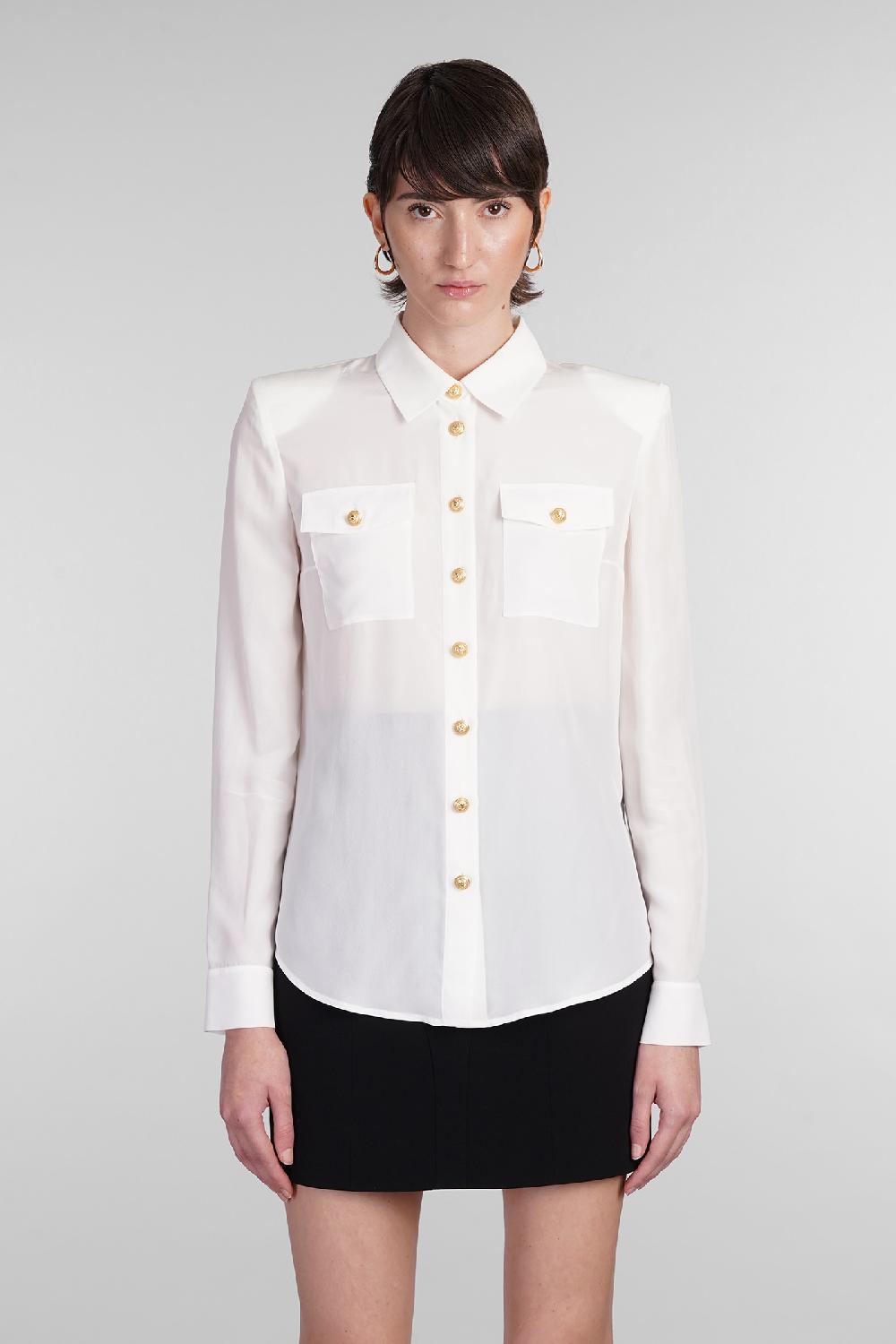 Deliberti Balmain Camicia in seta bianca cod. 381459 - Deliberti The Luxury Shopping