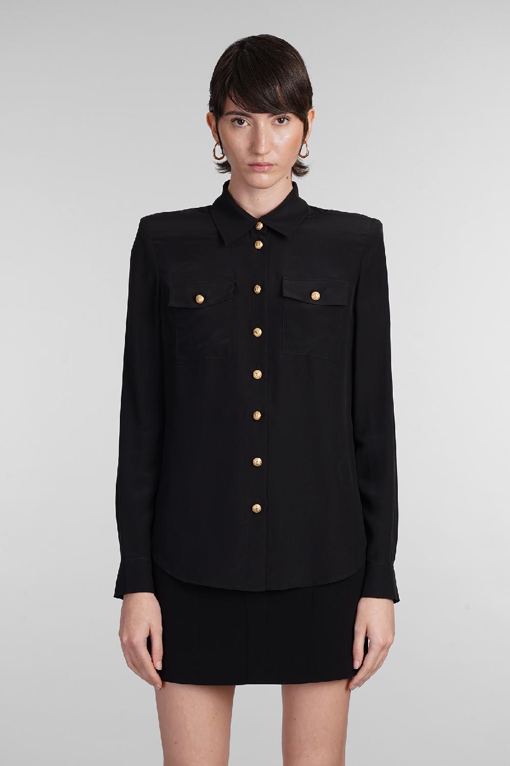 Deliberti Balmain Camicia in seta nera cod. 403032 - Deliberti The Luxury Shopping