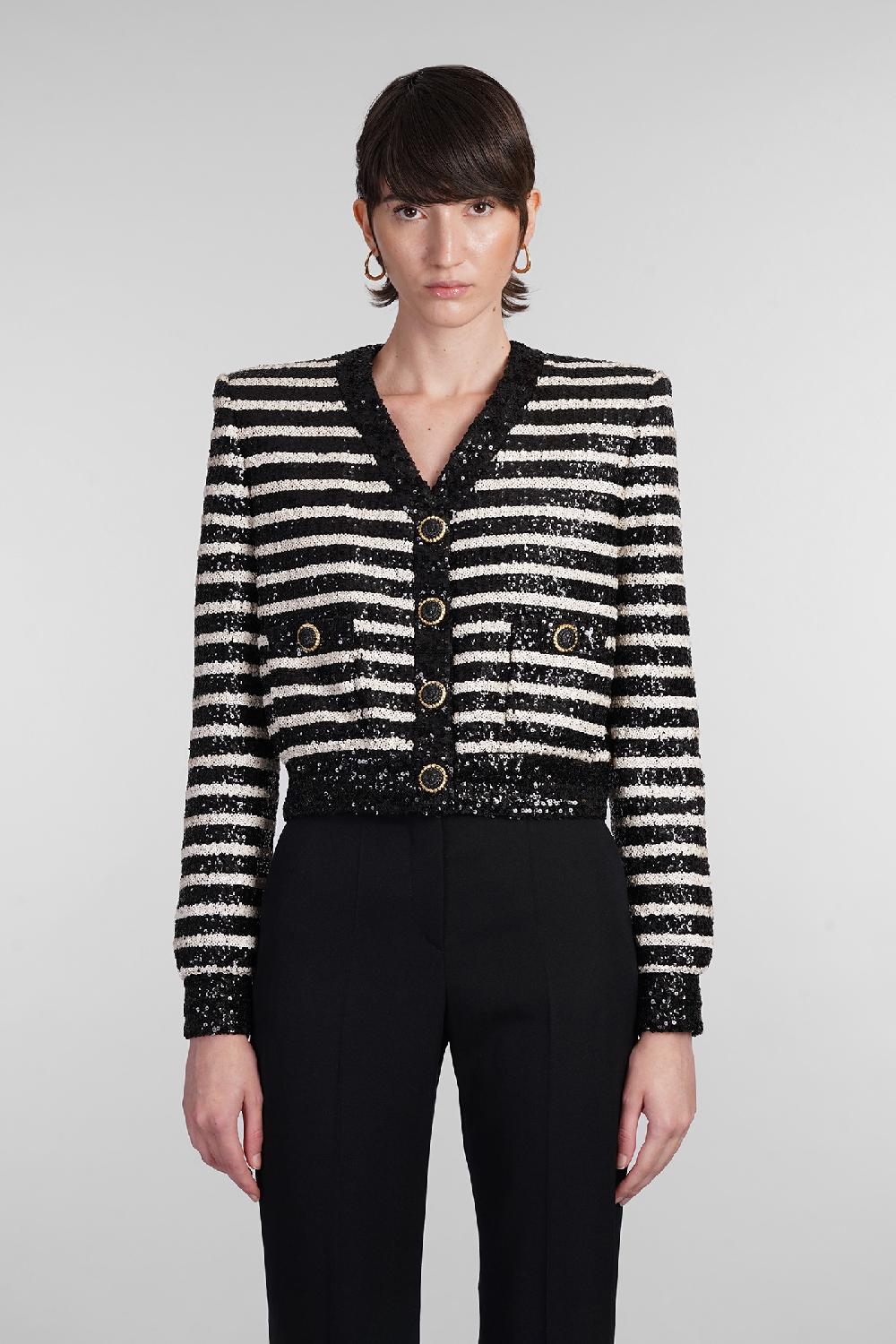 Deliberti Balmain Cardigan in poliestere nero cod. 403033 - Deliberti The Luxury Shopping