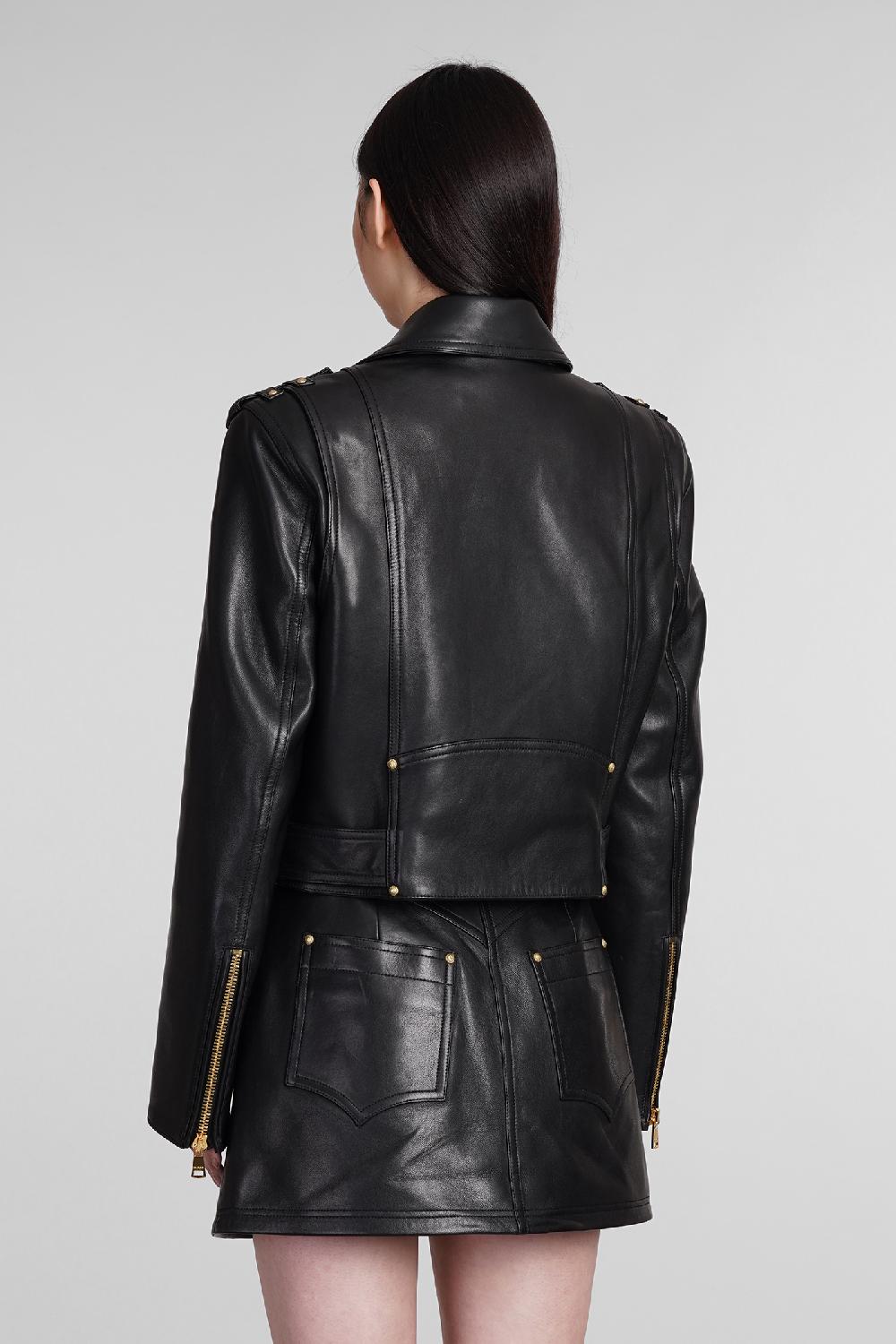 Deliberti Balmain Giacca Biker In Pelle Nera Cod. 392257 - Deliberti The Luxury Shopping