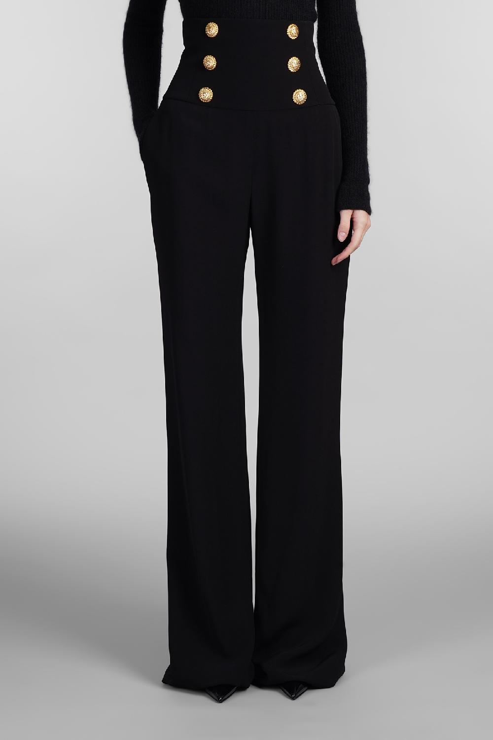 Deliberti Balmain Pantalone in viscosa nera cod. 406835 - Deliberti The Luxury Shopping