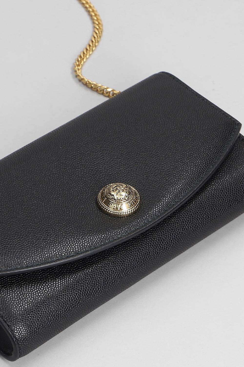 Deliberti Balmain Pochette Embleme In Pelle Nera Cod. 403099 - Deliberti The Luxury Shopping