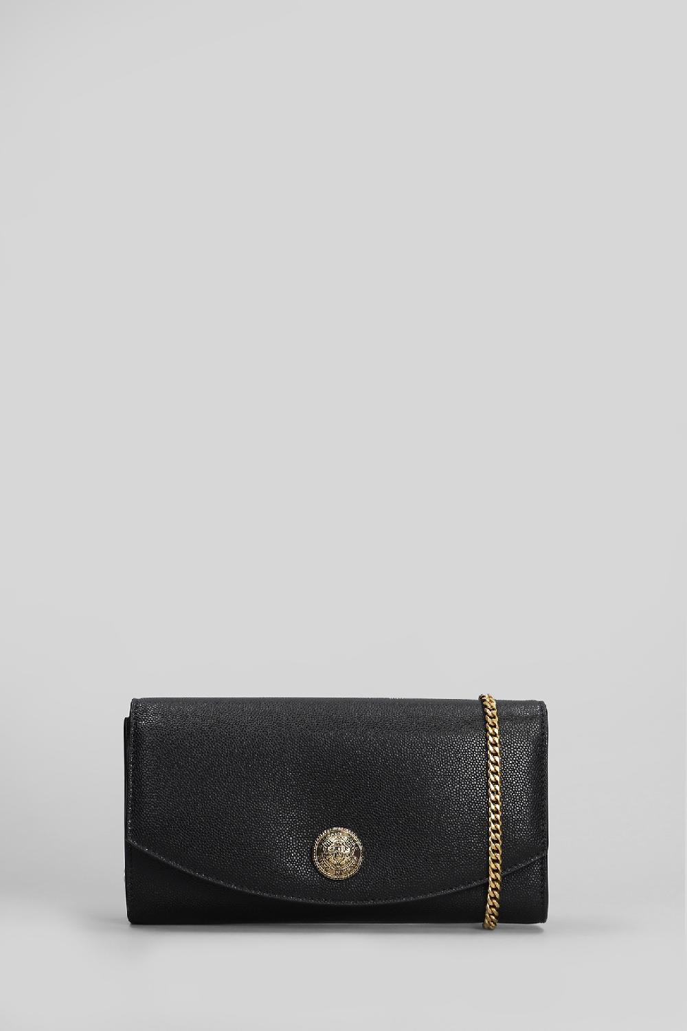 Deliberti Balmain Pochette embleme in pelle nera cod. 403099 - Deliberti The Luxury Shopping