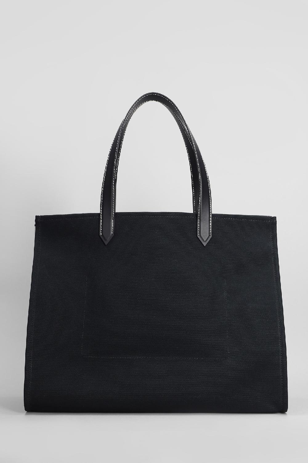 Deliberti Balmain Tote B Army In Pelle E Tessuto Nero Cod. 403098 - Deliberti The Luxury Shopping