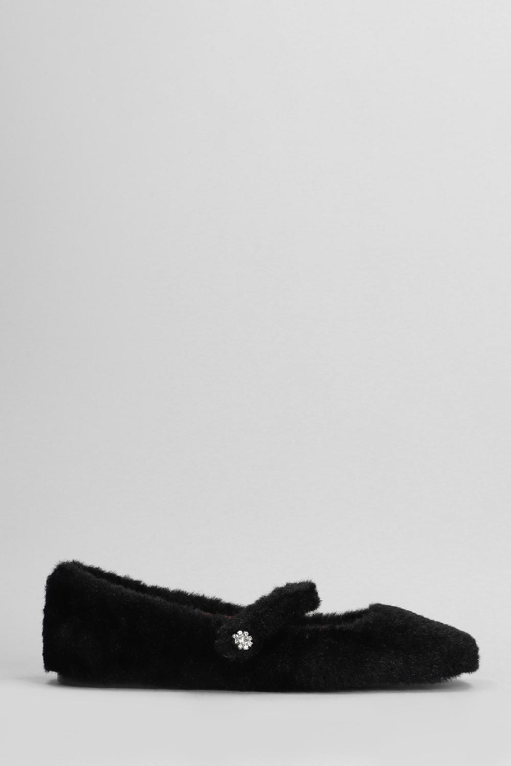 Deliberti Bibi Lou Ballerine julieta flat in pelliccia nera cod. 405450 - Deliberti The Luxury Shopping
