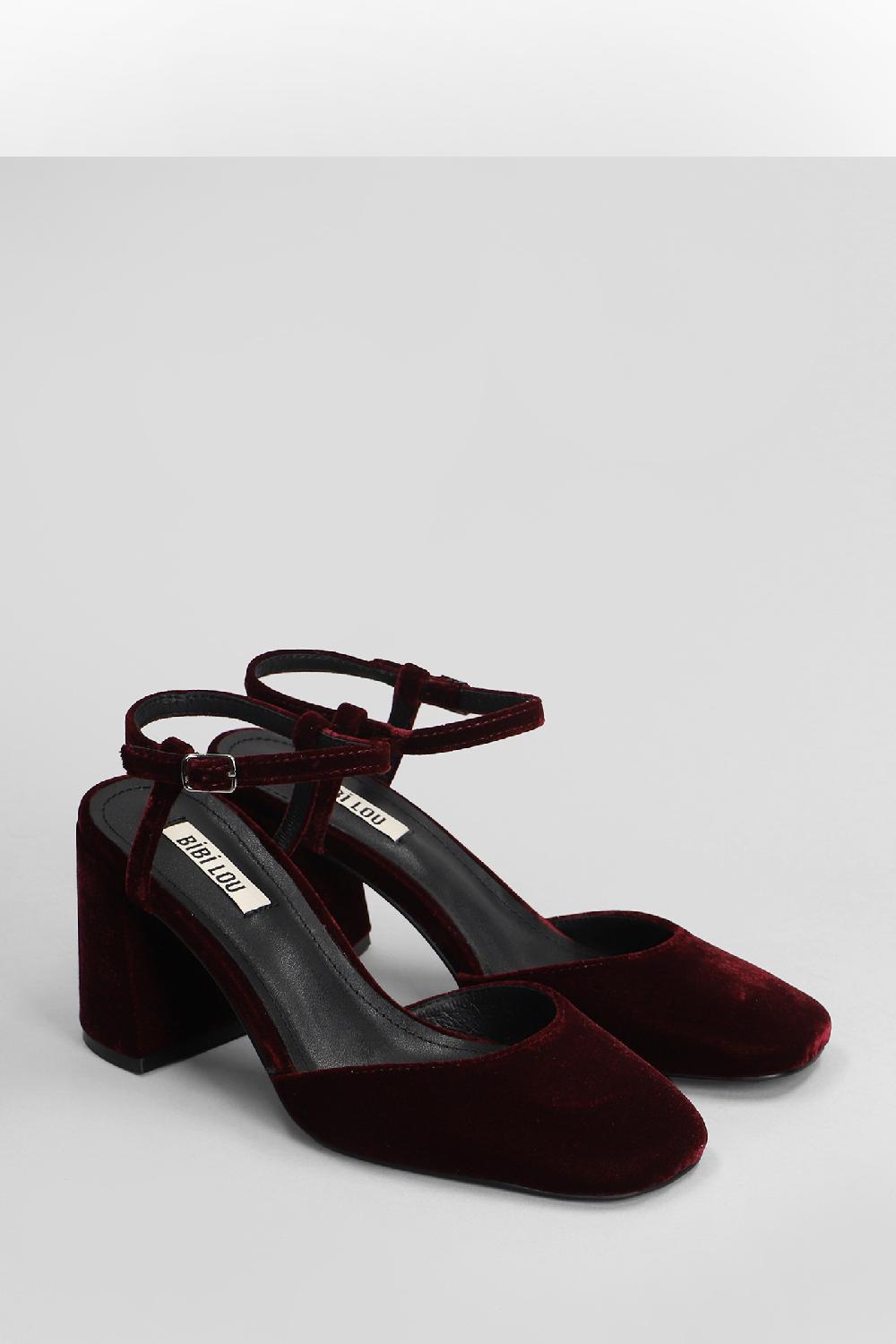 Deliberti Bibi Lou Decollete Emily Pump 80 In Velluto Bordeaux Cod. 406012 - Deliberti The Luxury Shopping