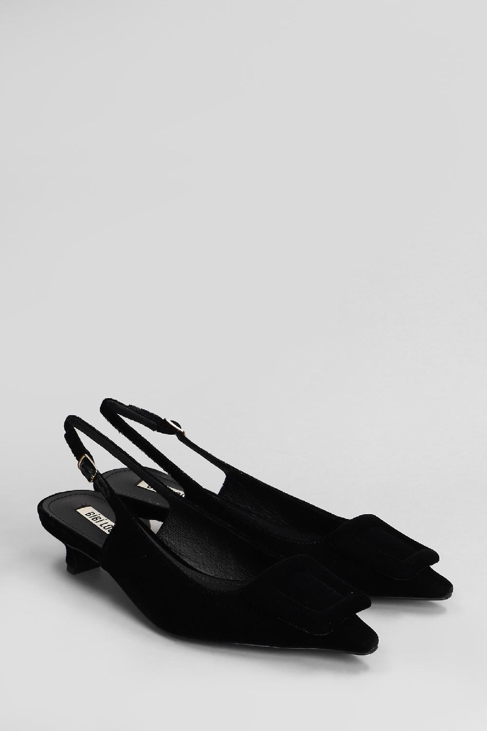 Deliberti Bibi Lou Decollete Poznan Slingback 35 In Velluto Nero Cod. 408318 - Deliberti The Luxury Shopping