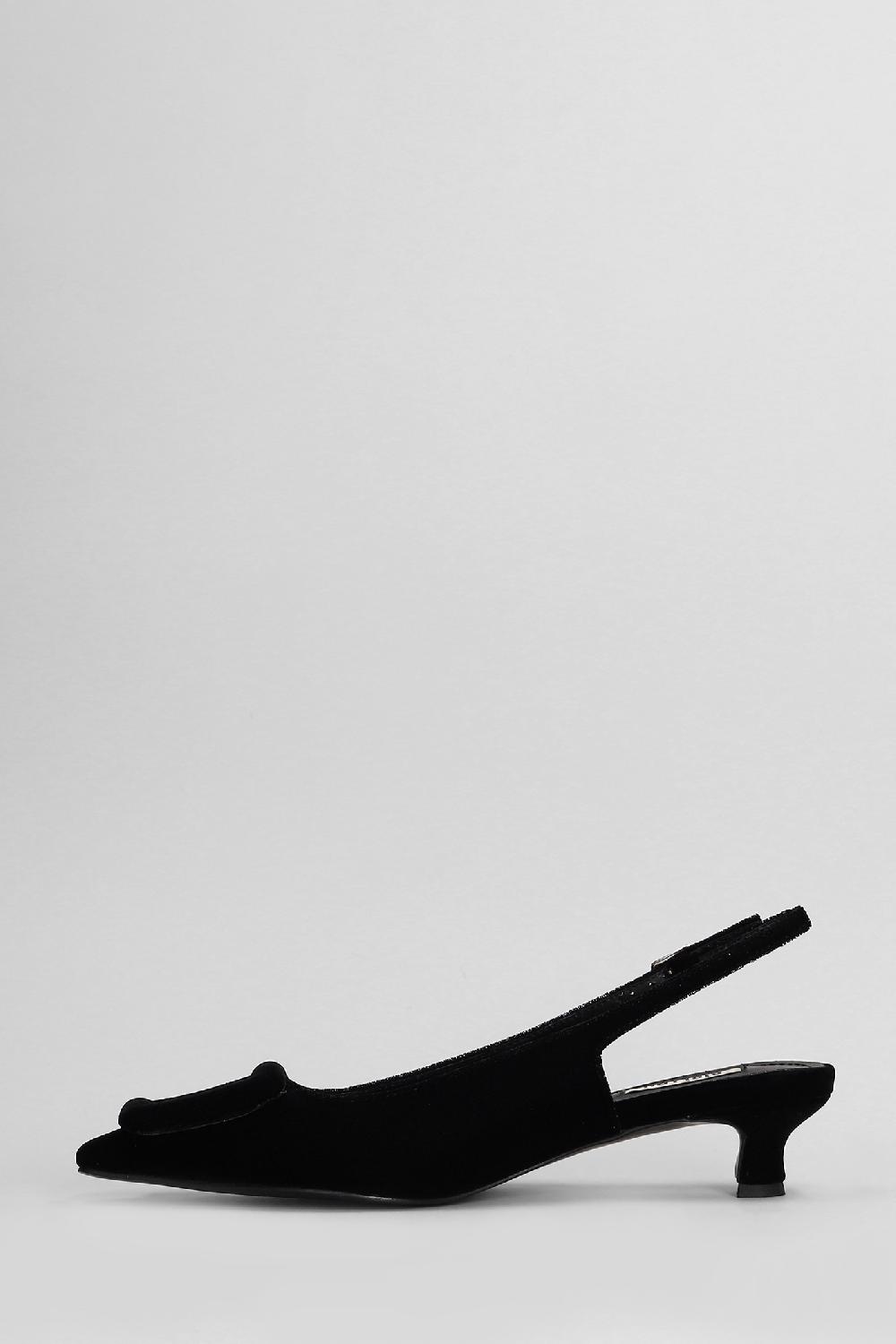 Deliberti Bibi Lou Decollete Poznan Slingback 35 In Velluto Nero Cod. 408318 - Deliberti The Luxury Shopping