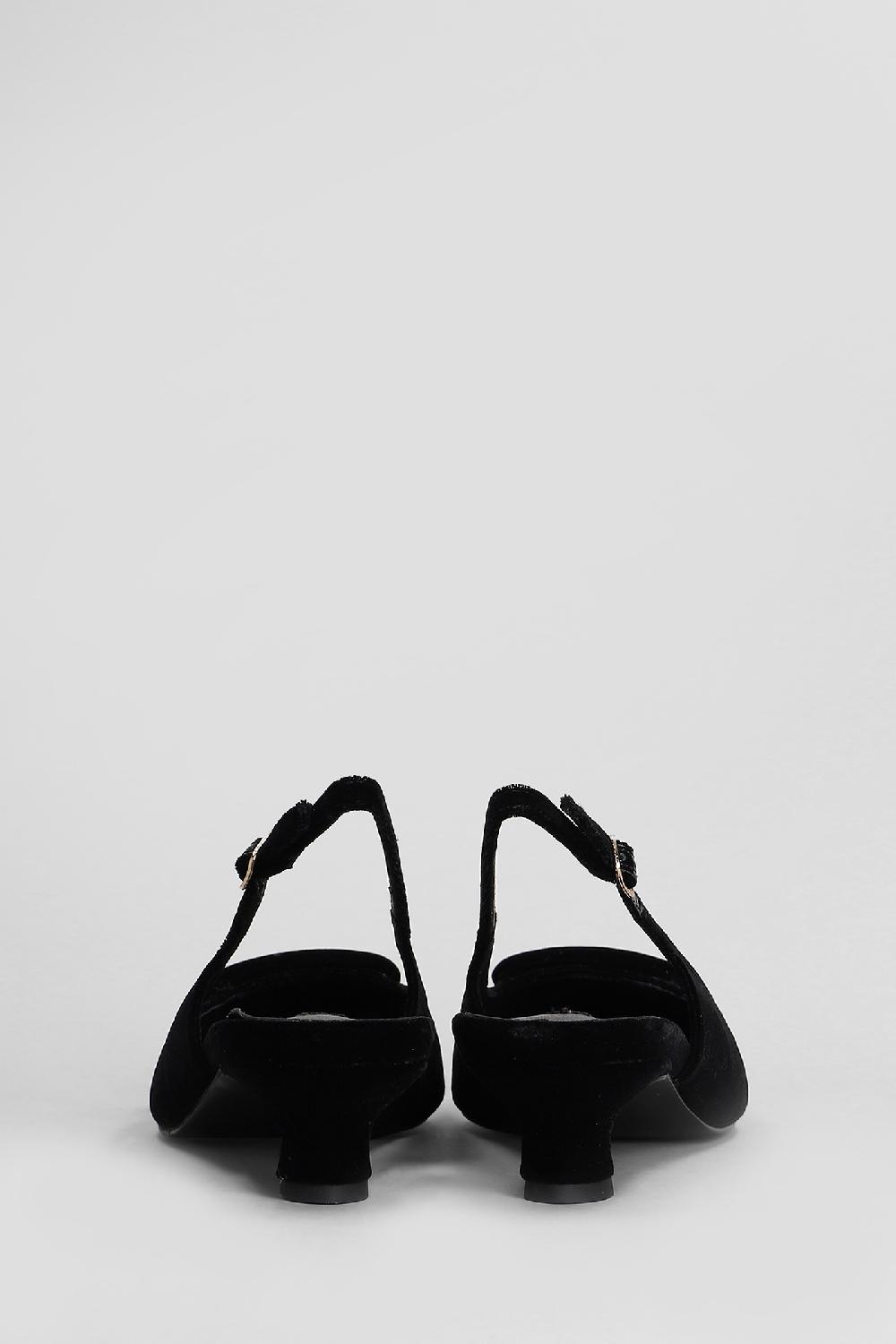 Deliberti Bibi Lou Decollete Poznan Slingback 35 In Velluto Nero Cod. 408318 - Deliberti The Luxury Shopping