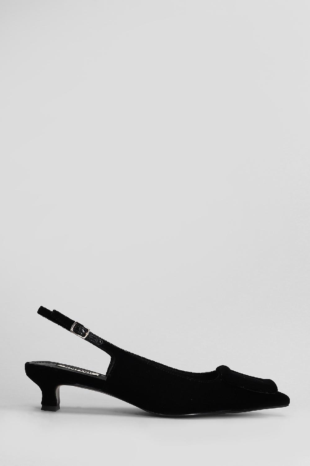 Deliberti Bibi Lou Decollete poznan slingback 35 in velluto nero cod. 408318 - Deliberti The Luxury Shopping