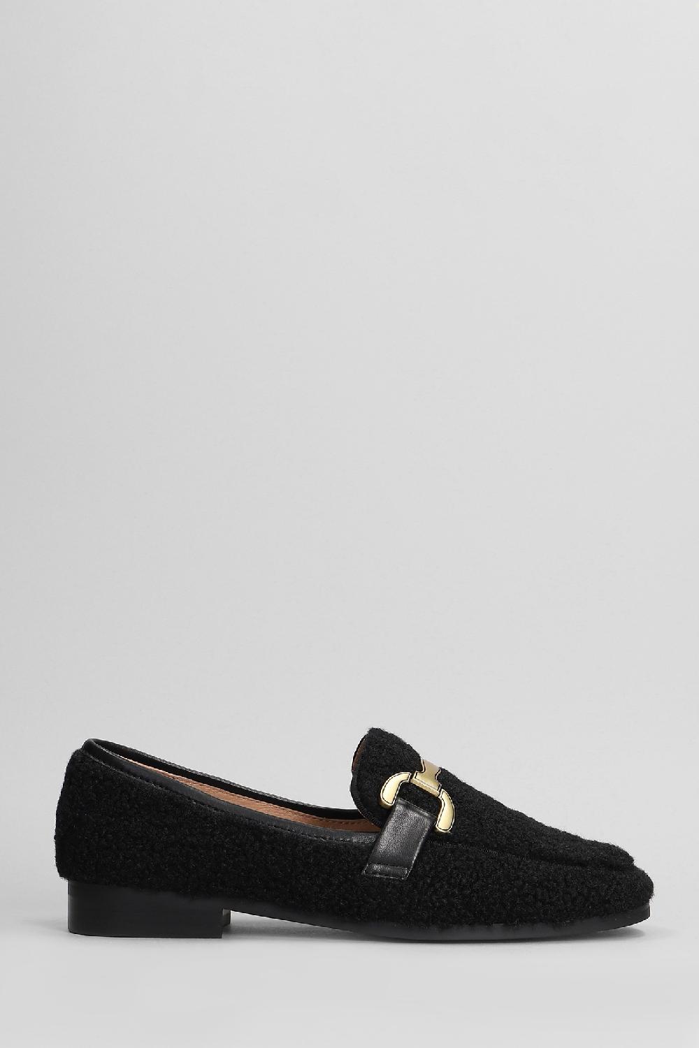 Deliberti Bibi Lou Mocassini vela loafer in lana nera cod. 405338 - Deliberti The Luxury Shopping