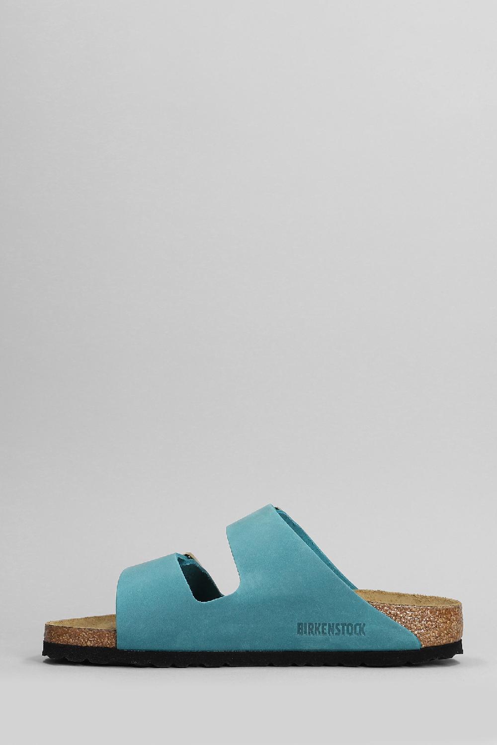Deliberti Birkenstock Sandali Flats Arizona Biscay In Camoscio Petrolio Cod. 399277 - Deliberti The Luxury Shopping