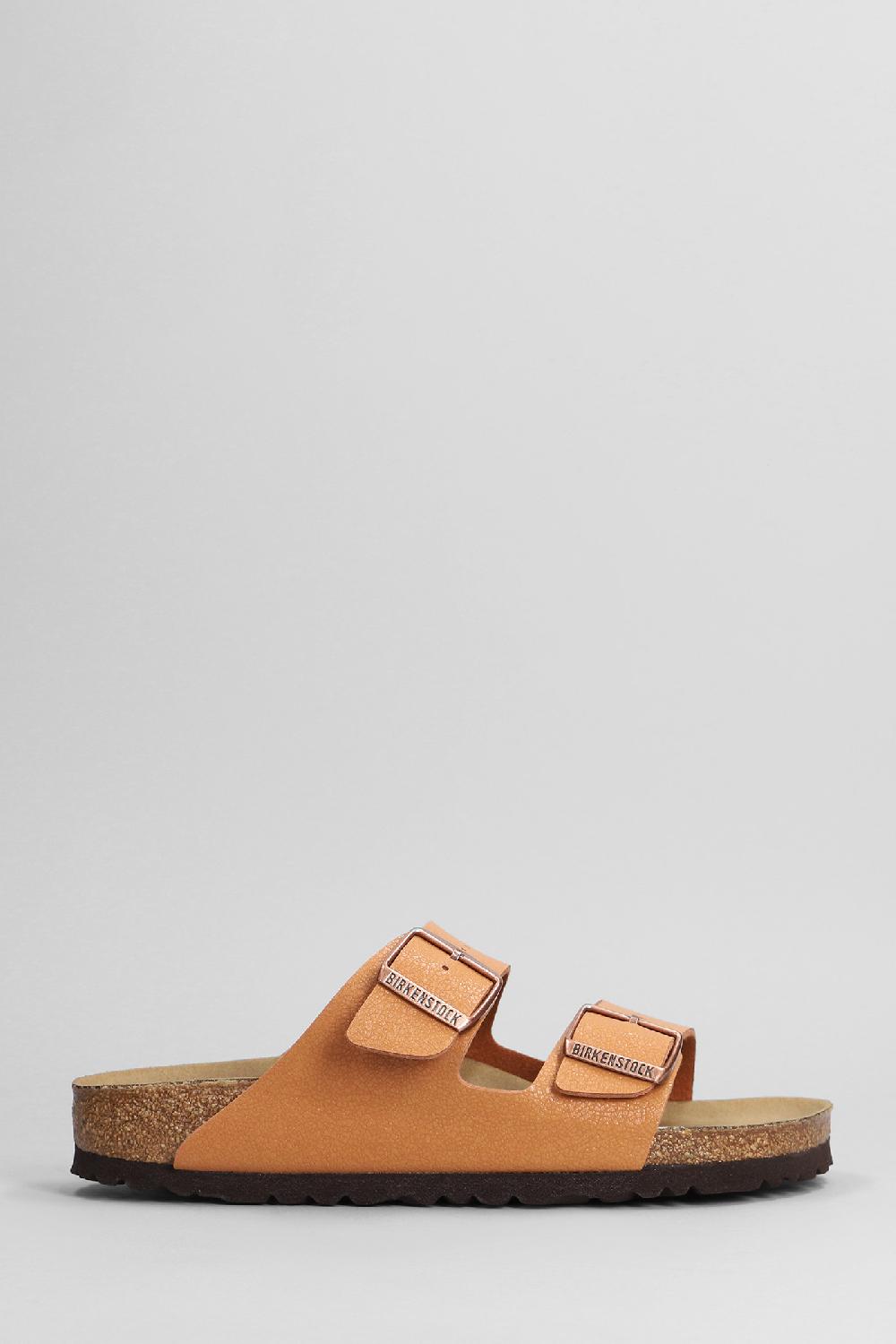 Deliberti Birkenstock Sandali flats arizona earthy in pelle cuoio naturale cod. 402484 - Deliberti The Luxury Shopping