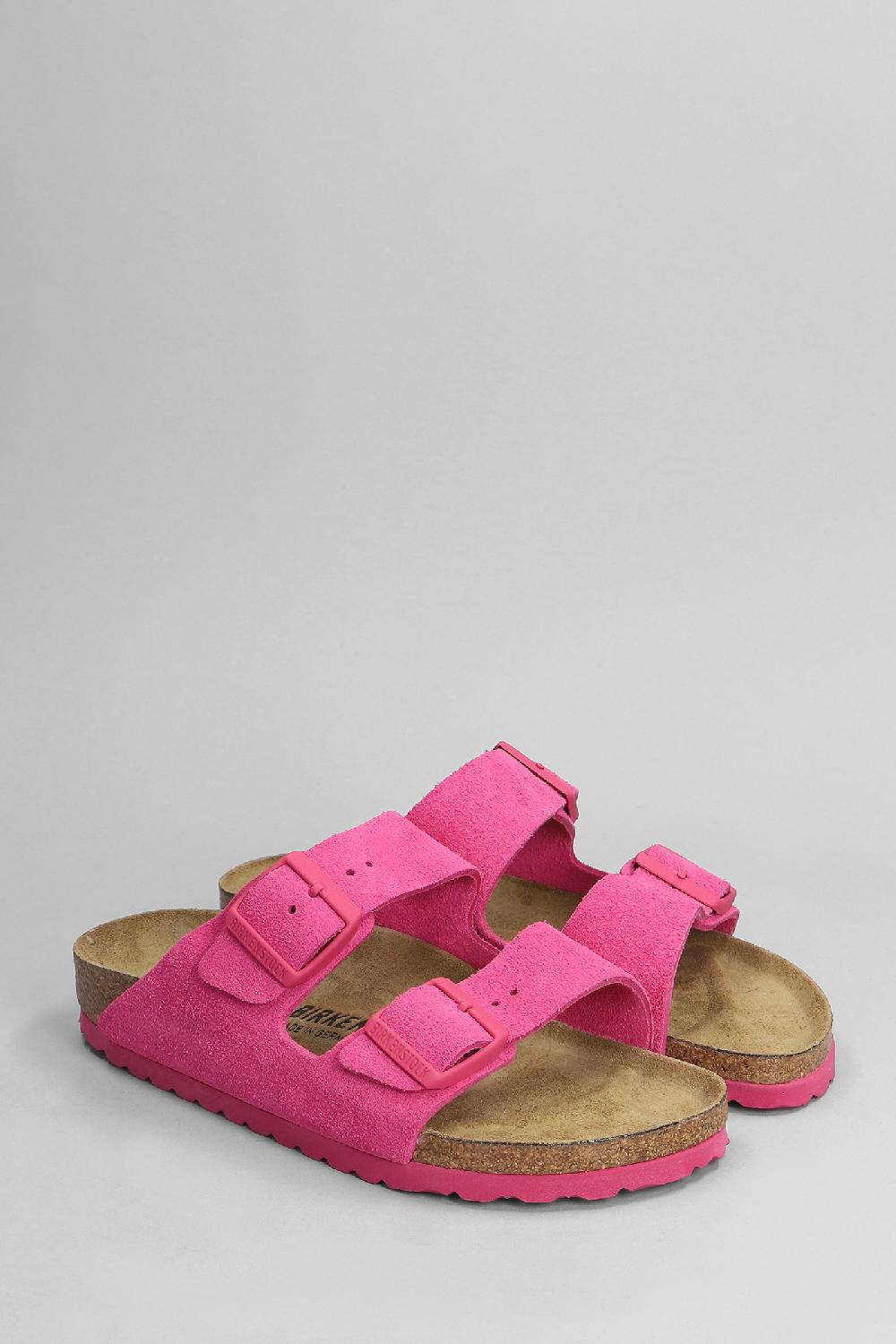 Deliberti Birkenstock Sandali Flats Arizona In Camoscio Rosa Cod. 400954 - Deliberti The Luxury Shopping