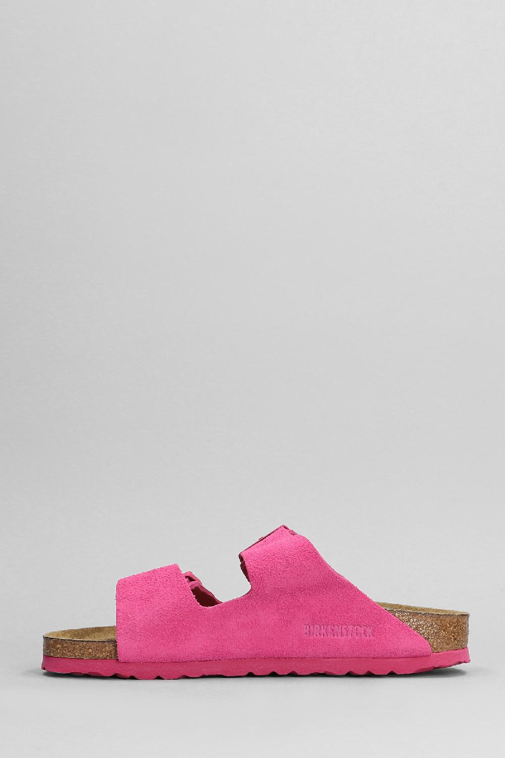 Deliberti Birkenstock Sandali Flats Arizona In Camoscio Rosa Cod. 400954 - Deliberti The Luxury Shopping