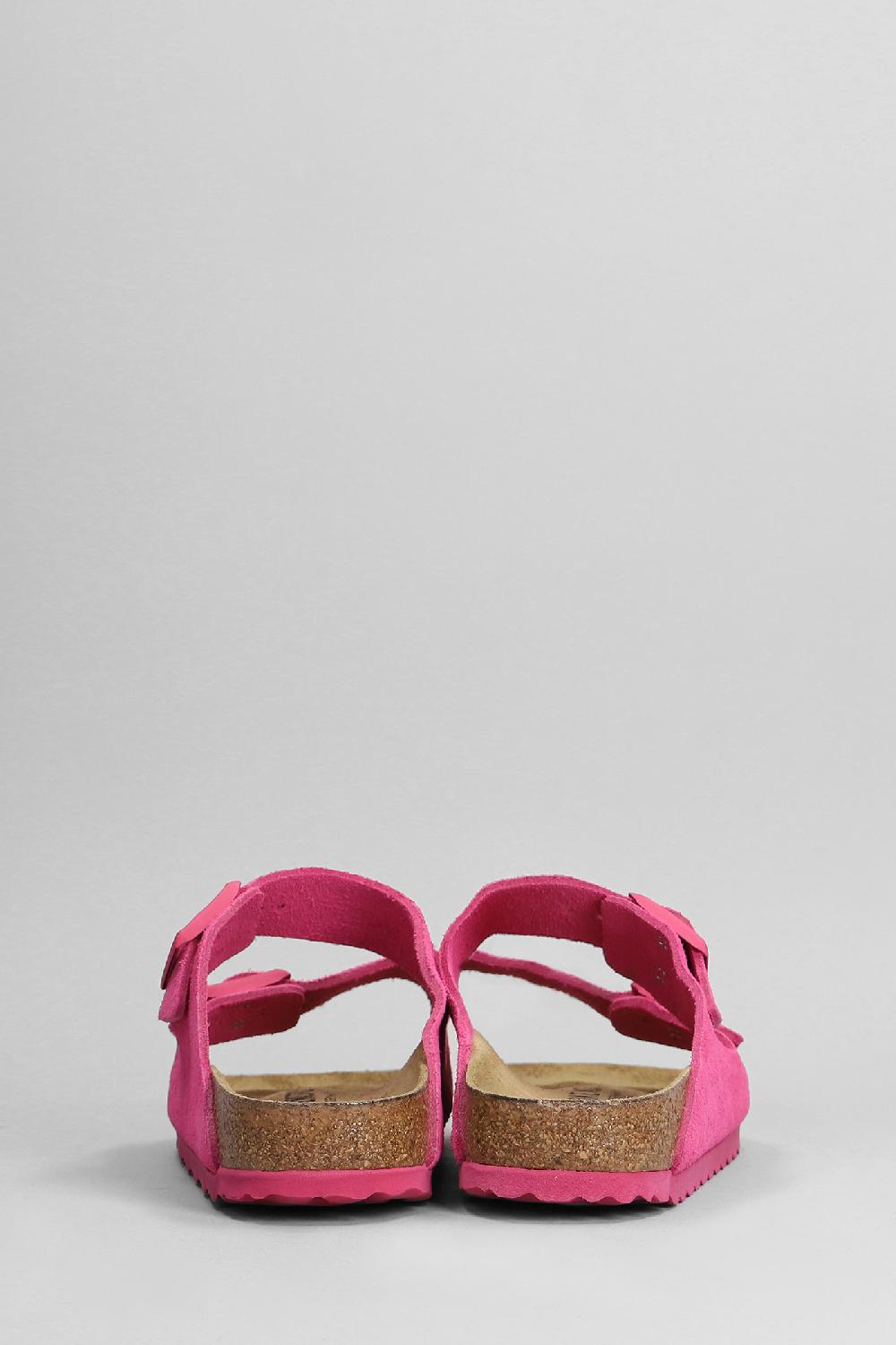 Deliberti Birkenstock Sandali Flats Arizona In Camoscio Rosa Cod. 400954 - Deliberti The Luxury Shopping