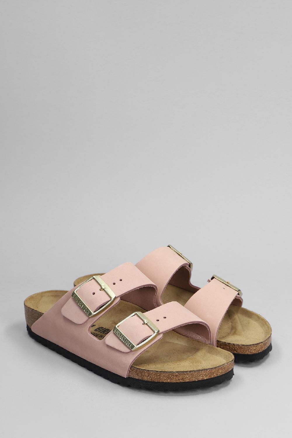 Deliberti Birkenstock Sandali Flats Arizona In Nabuk Rosa Cod. 394982 - Deliberti The Luxury Shopping