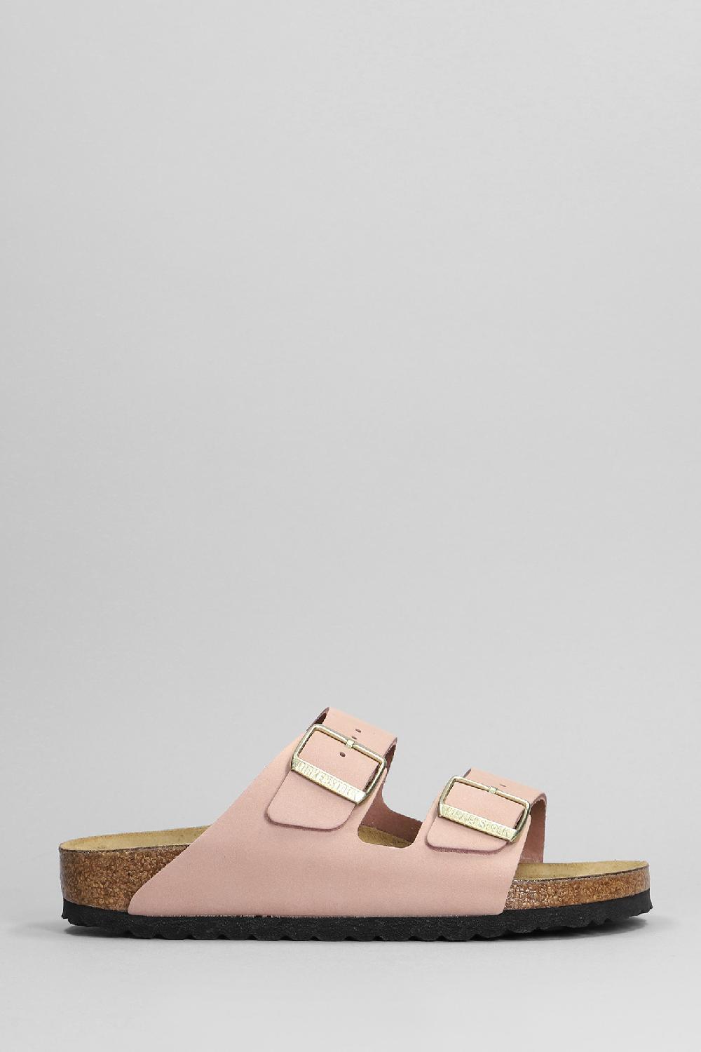 Deliberti Birkenstock Sandali flats arizona in nabuk rosa cod. 394982 - Deliberti The Luxury Shopping