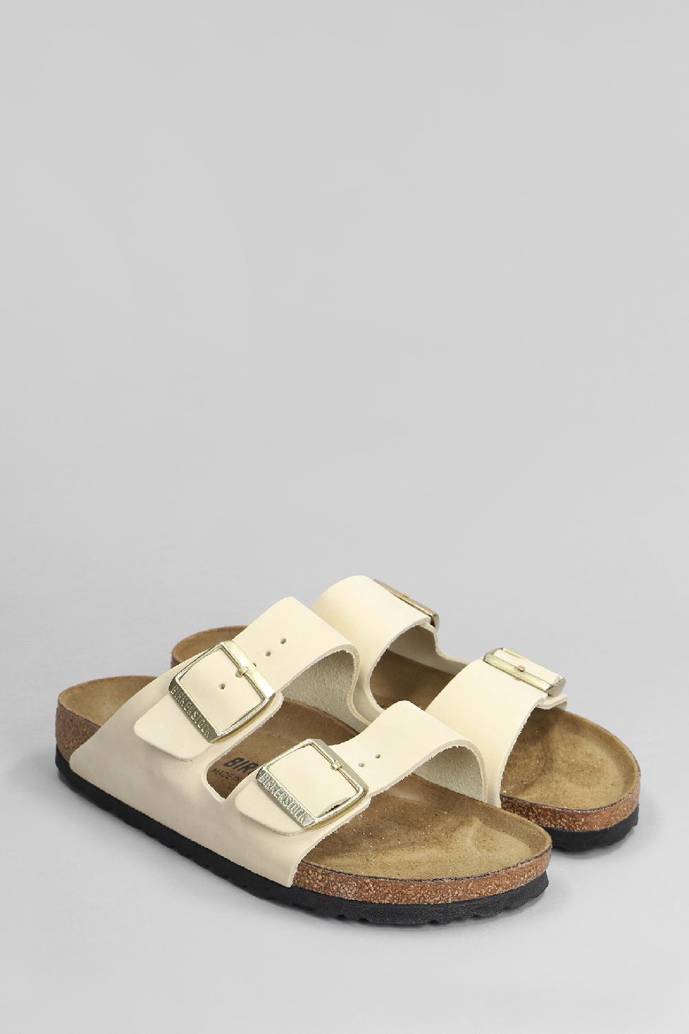 Deliberti Birkenstock Sandali Flats Arizona In Pelle Beige Cod. 401888 - Deliberti The Luxury Shopping