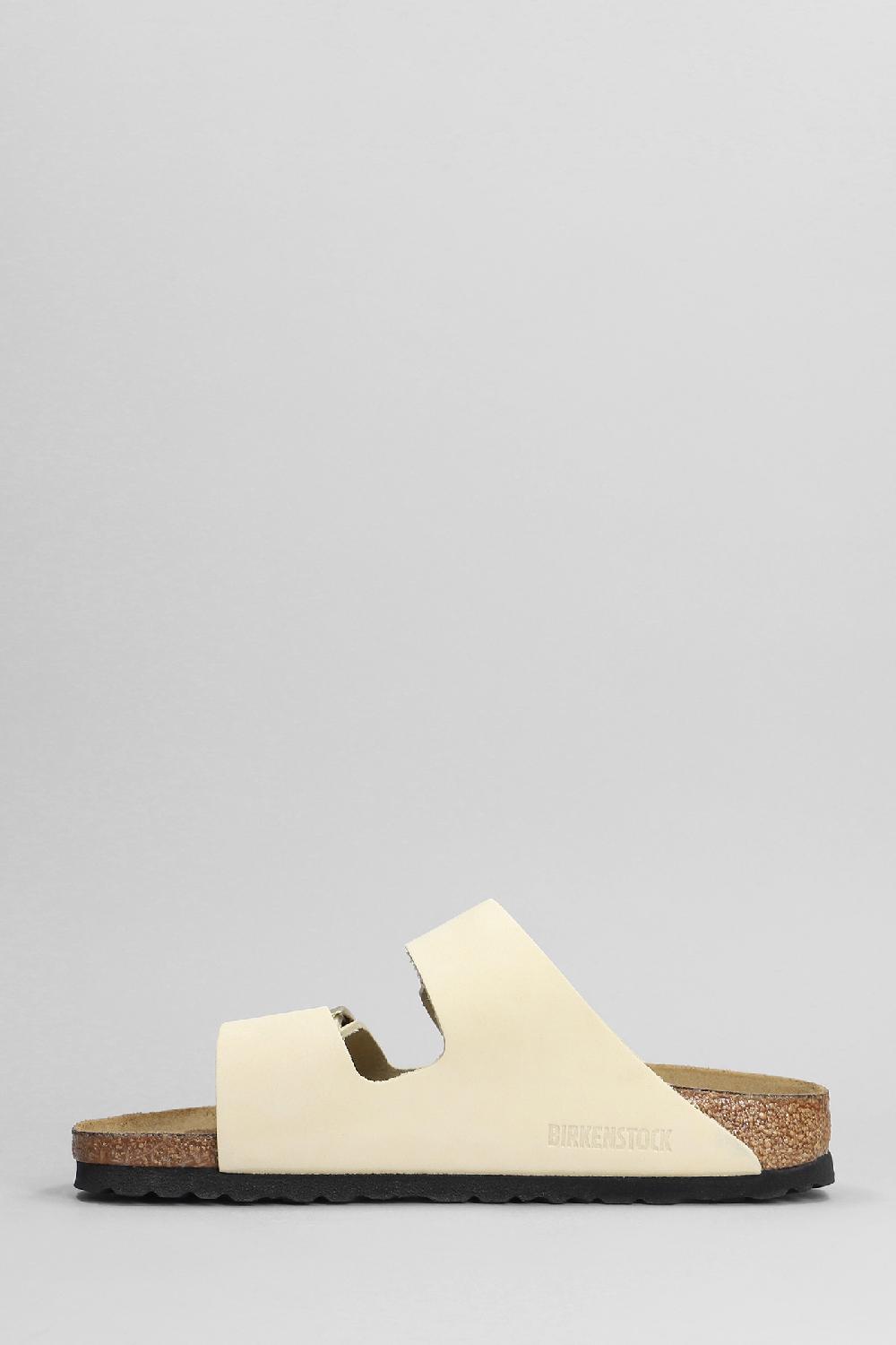 Deliberti Birkenstock Sandali Flats Arizona In Pelle Beige Cod. 401888 - Deliberti The Luxury Shopping