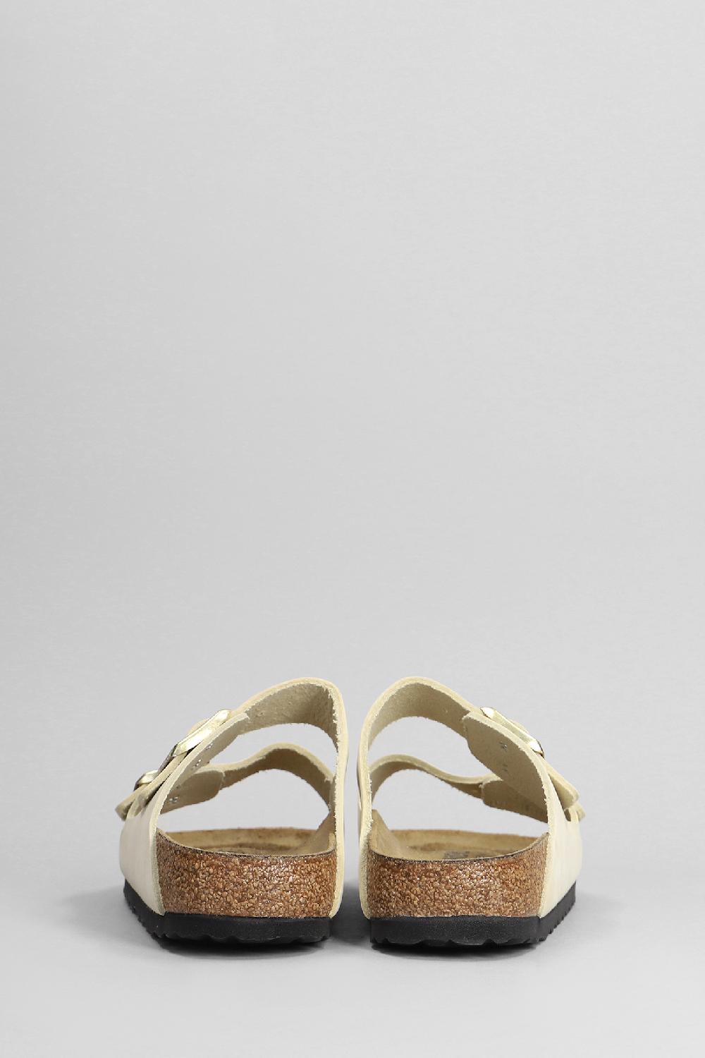 Deliberti Birkenstock Sandali Flats Arizona In Pelle Beige Cod. 401888 - Deliberti The Luxury Shopping