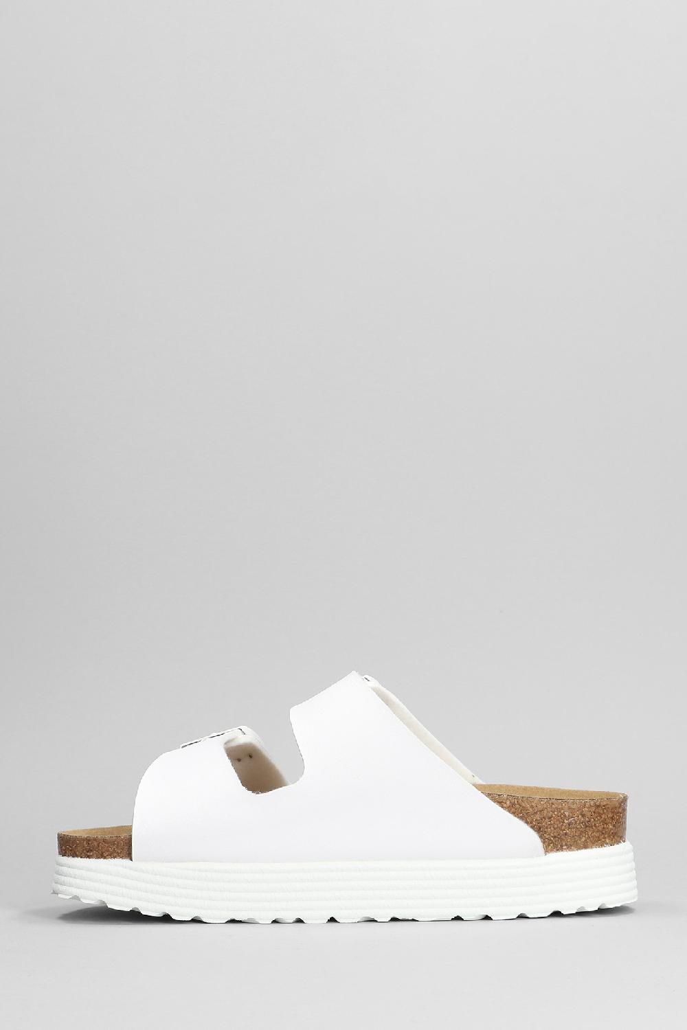 Deliberti Birkenstock Sandali Flats Arizona In Pelle Bianca Cod. 380773 - Deliberti The Luxury Shopping