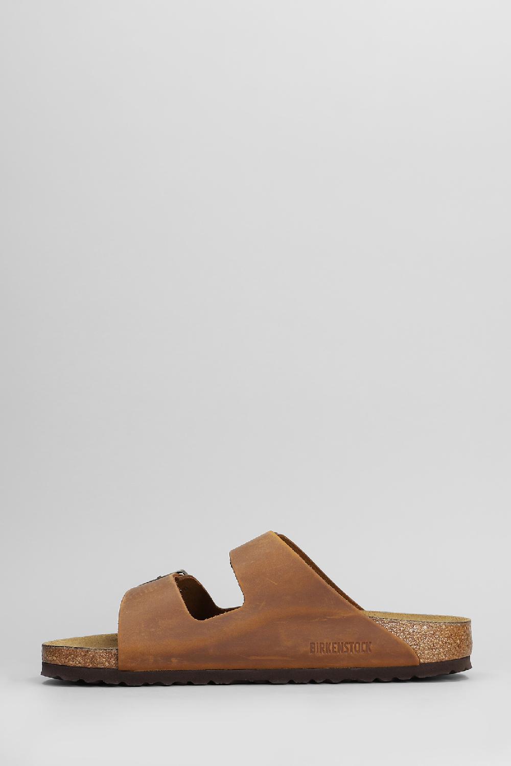 Deliberti Birkenstock Sandali Flats Arizona In Pelle Cuoio Naturale Cod. 408621 - Deliberti The Luxury Shopping