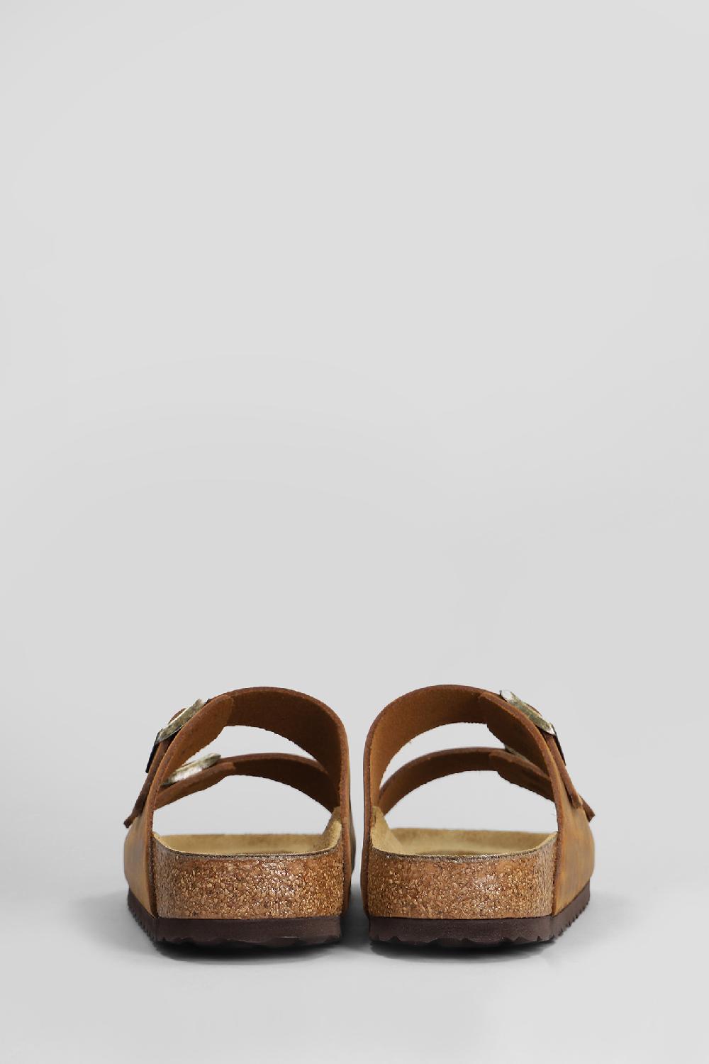 Deliberti Birkenstock Sandali Flats Arizona In Pelle Cuoio Naturale Cod. 408621 - Deliberti The Luxury Shopping