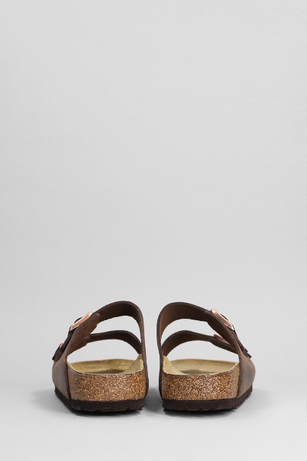 Deliberti Birkenstock Sandali Flats Arizona In Pelle Marrone Cod. 401600 - Deliberti The Luxury Shopping