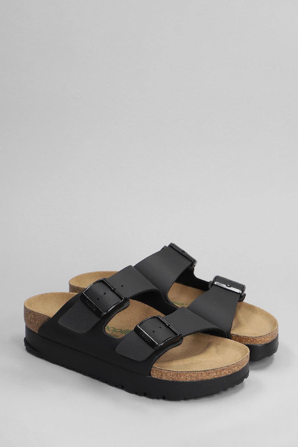 Deliberti Birkenstock Sandali Flats Arizona In Pelle Nera Cod. 401212 - Deliberti The Luxury Shopping