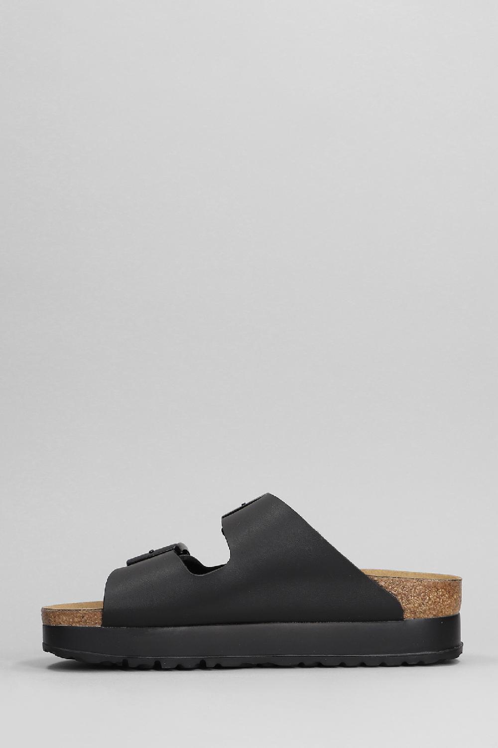 Deliberti Birkenstock Sandali Flats Arizona In Pelle Nera Cod. 401212 - Deliberti The Luxury Shopping