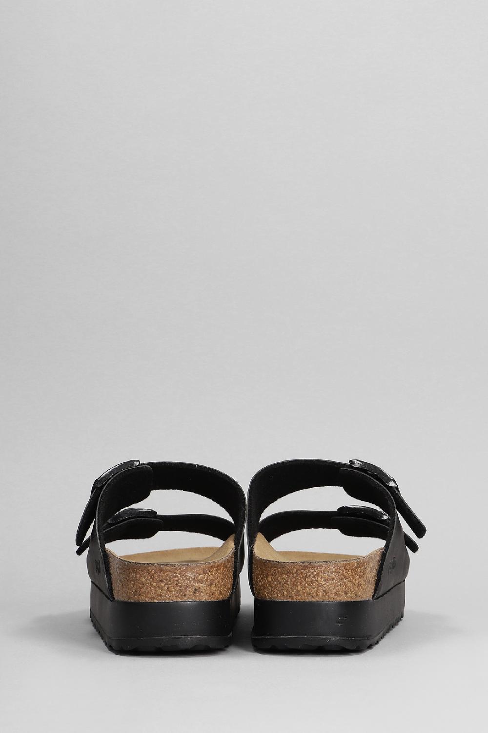 Deliberti Birkenstock Sandali Flats Arizona In Pelle Nera Cod. 401212 - Deliberti The Luxury Shopping