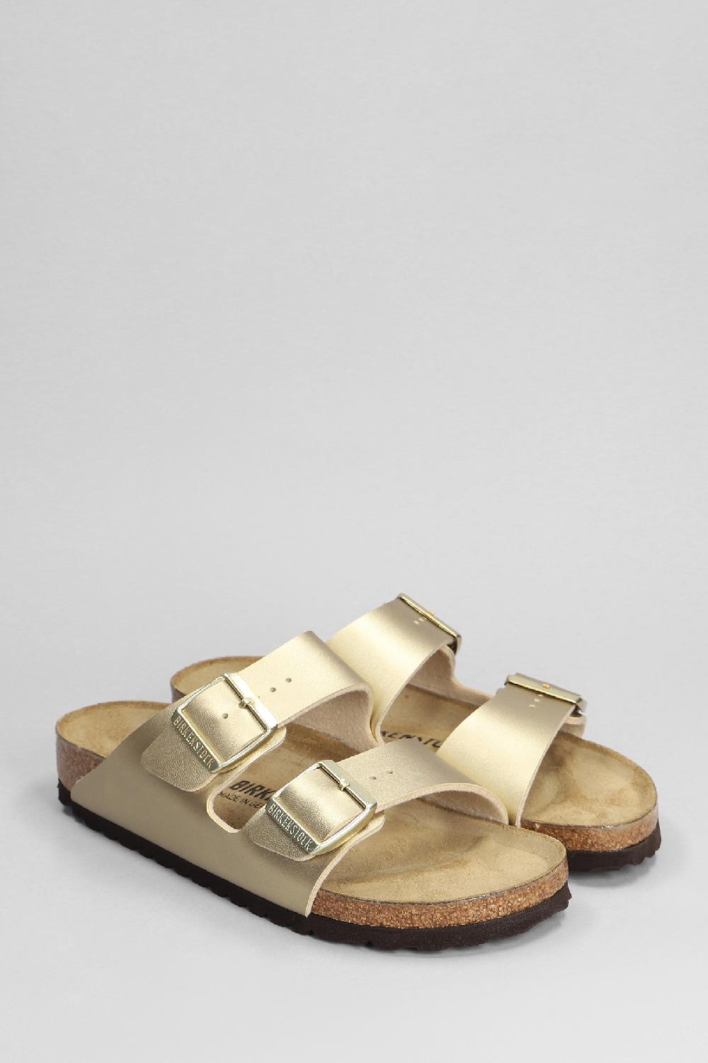 Deliberti Birkenstock Sandali Flats Arizona In Pelle Oro Cod. 401602 - Deliberti The Luxury Shopping