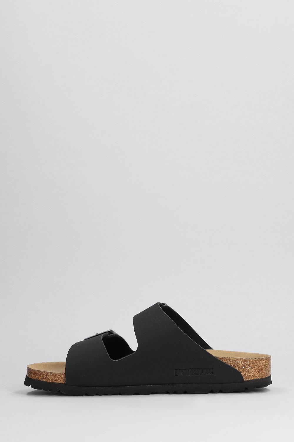 Deliberti Birkenstock Sandali Flats Arizona In Sintetico Nero Cod. 401601 - Deliberti The Luxury Shopping