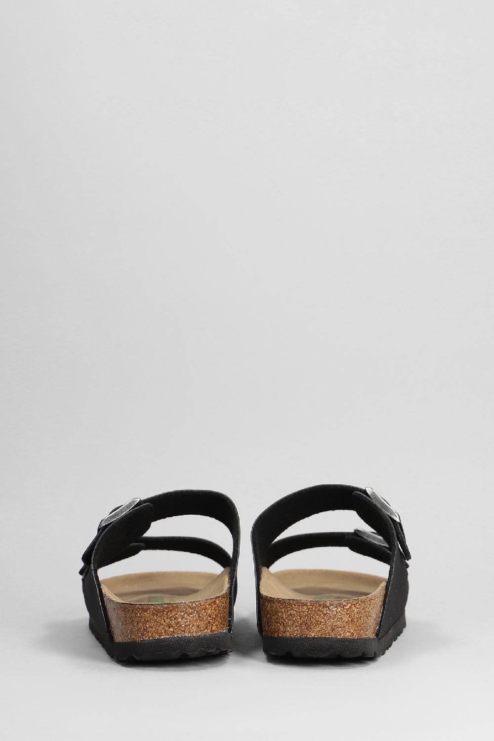 Deliberti Birkenstock Sandali Flats Arizona In Sintetico Nero Cod. 401601 - Deliberti The Luxury Shopping