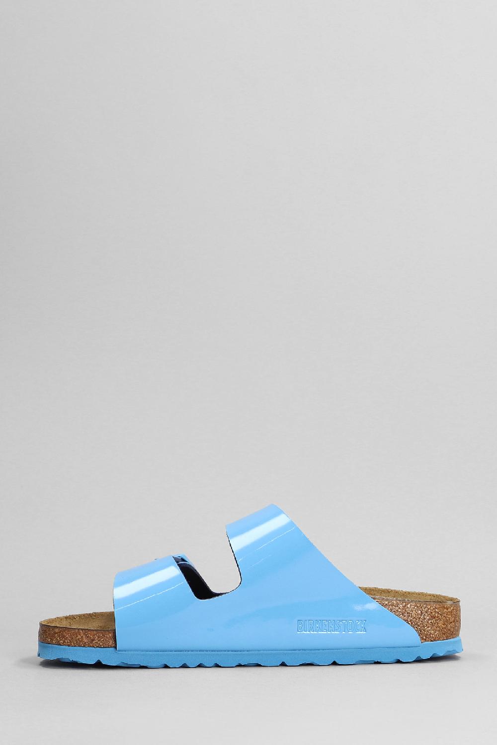 Deliberti Birkenstock Sandali Flats Arizona In Vernice Celeste Cod. 376305 - Deliberti The Luxury Shopping