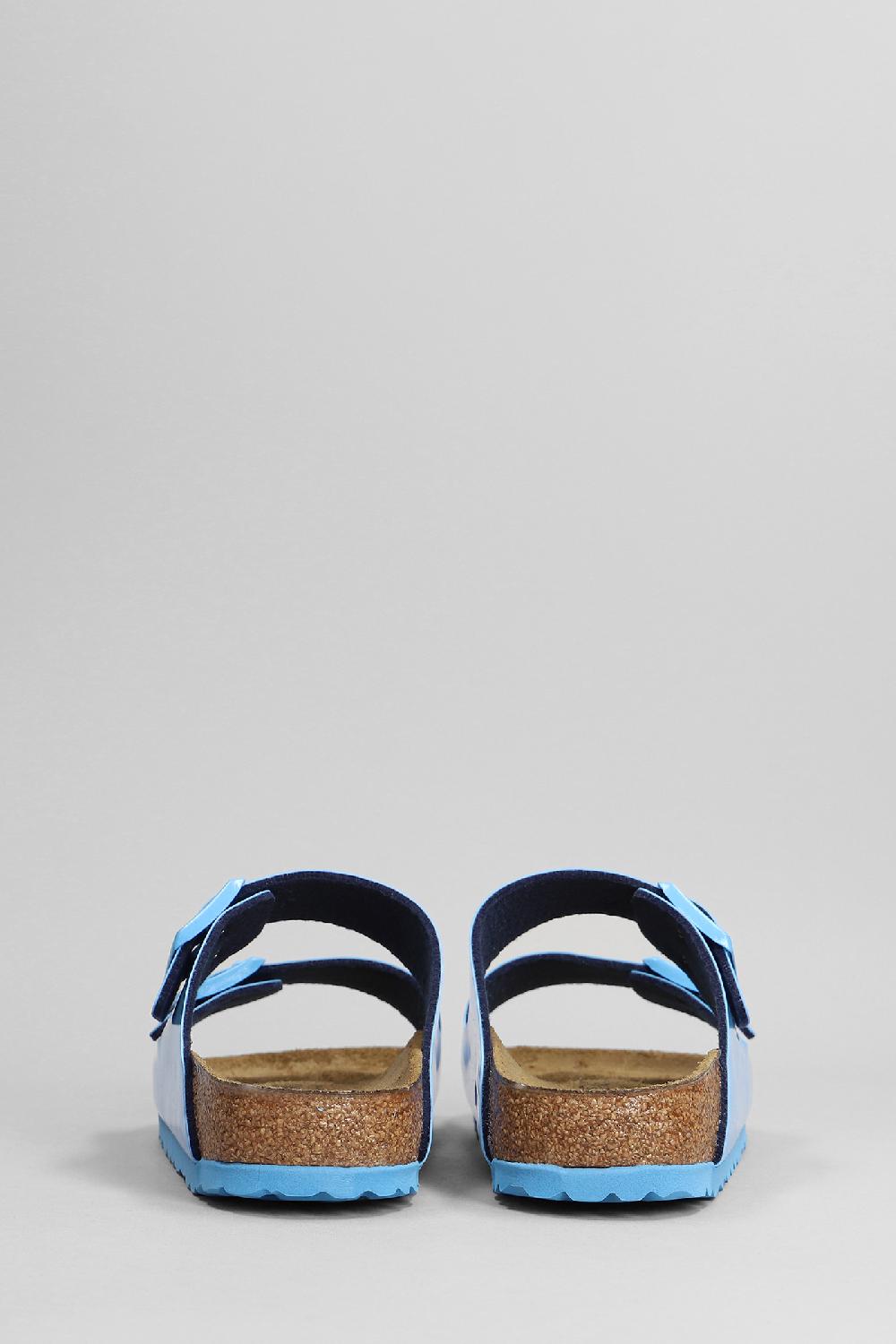 Deliberti Birkenstock Sandali Flats Arizona In Vernice Celeste Cod. 376305 - Deliberti The Luxury Shopping