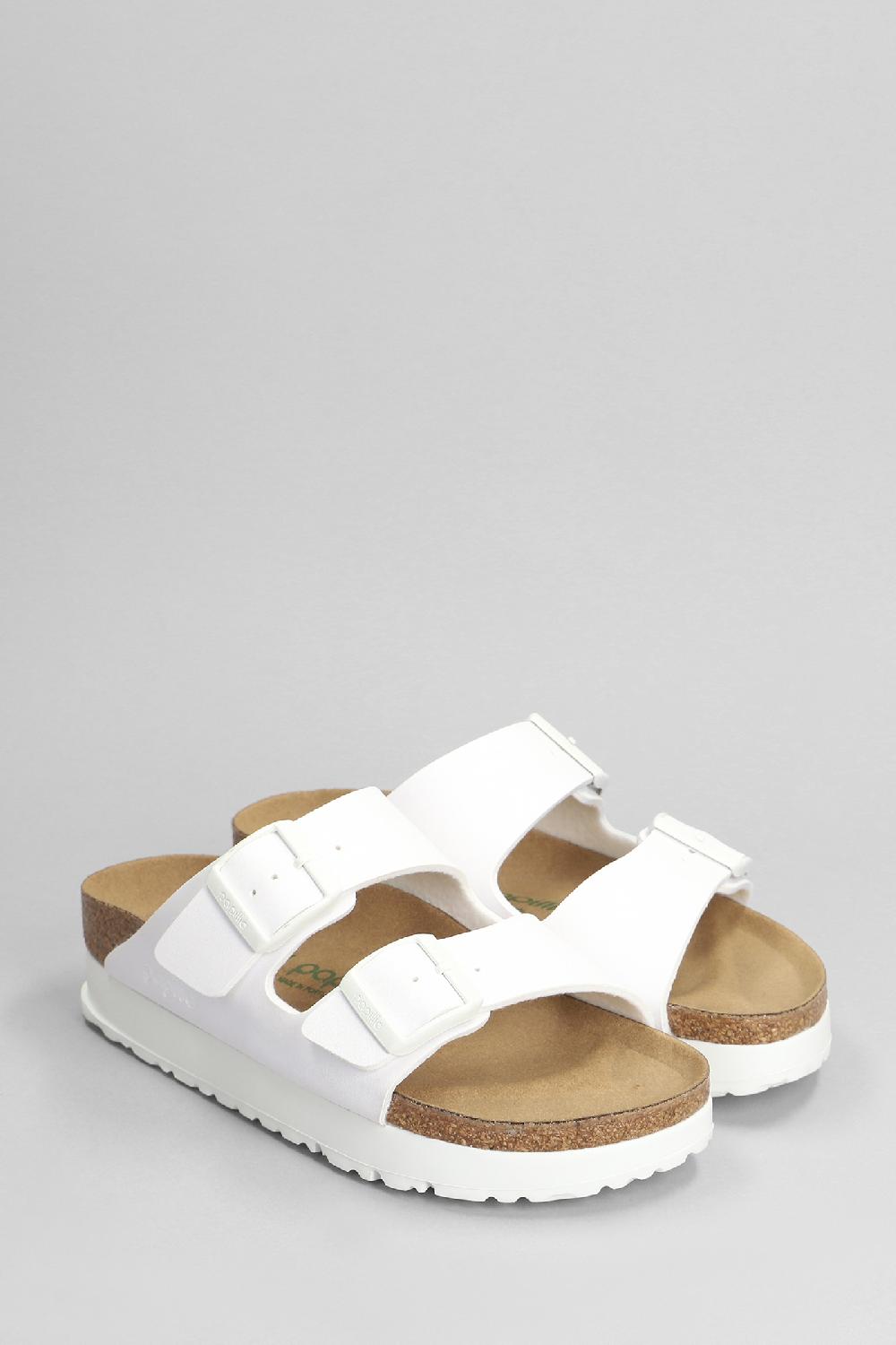Deliberti Birkenstock Sandali Flats Arizona Platform In Pelle Bianca Cod. 401592 - Deliberti The Luxury Shopping