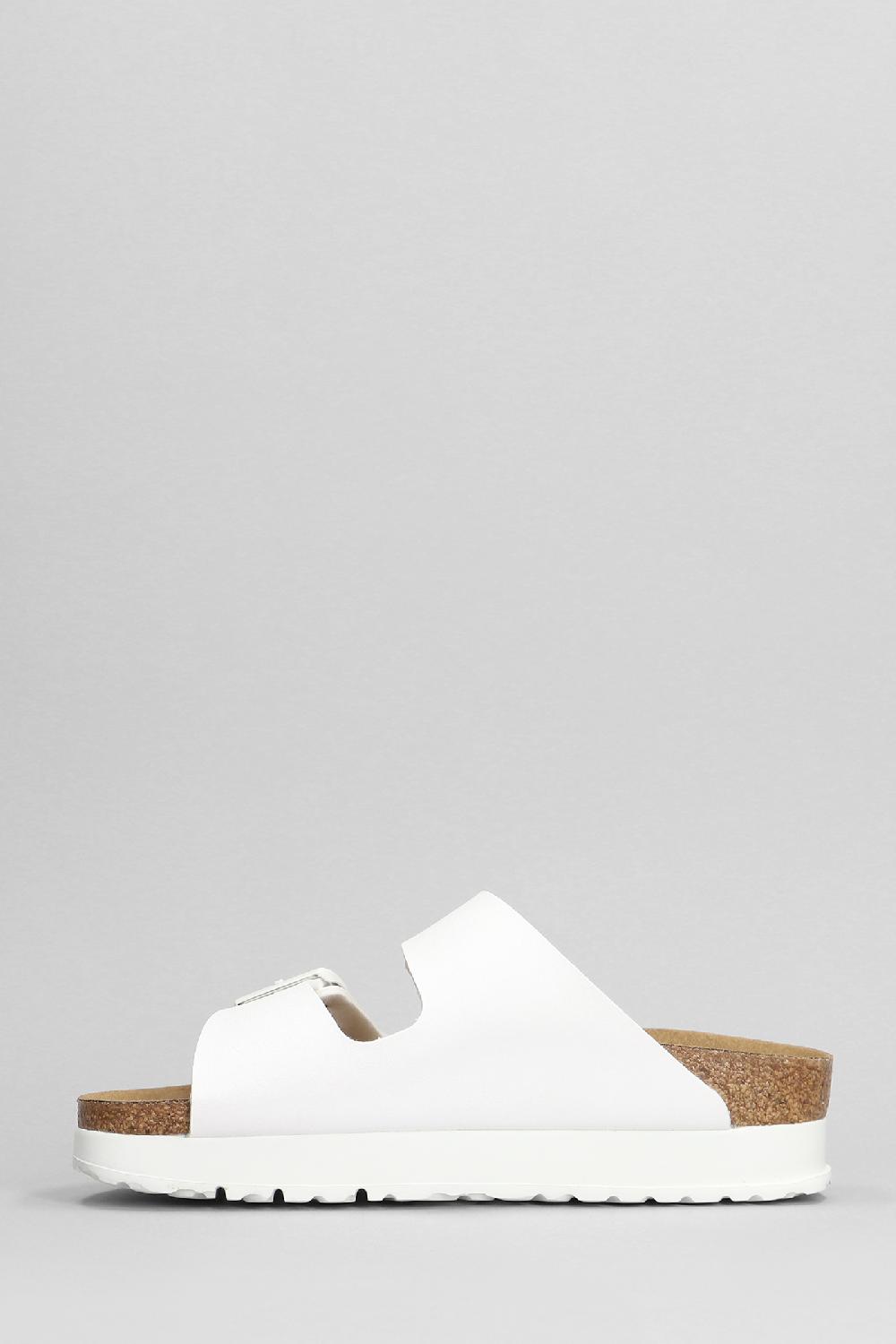 Deliberti Birkenstock Sandali Flats Arizona Platform In Pelle Bianca Cod. 401592 - Deliberti The Luxury Shopping
