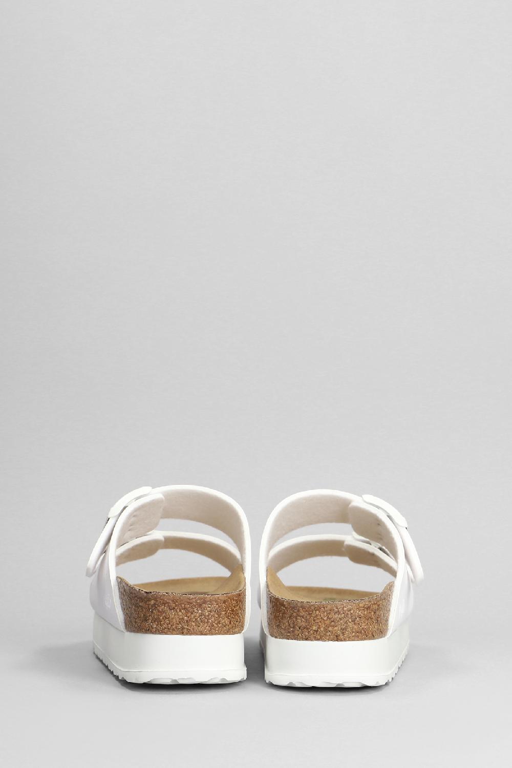 Deliberti Birkenstock Sandali Flats Arizona Platform In Pelle Bianca Cod. 401592 - Deliberti The Luxury Shopping