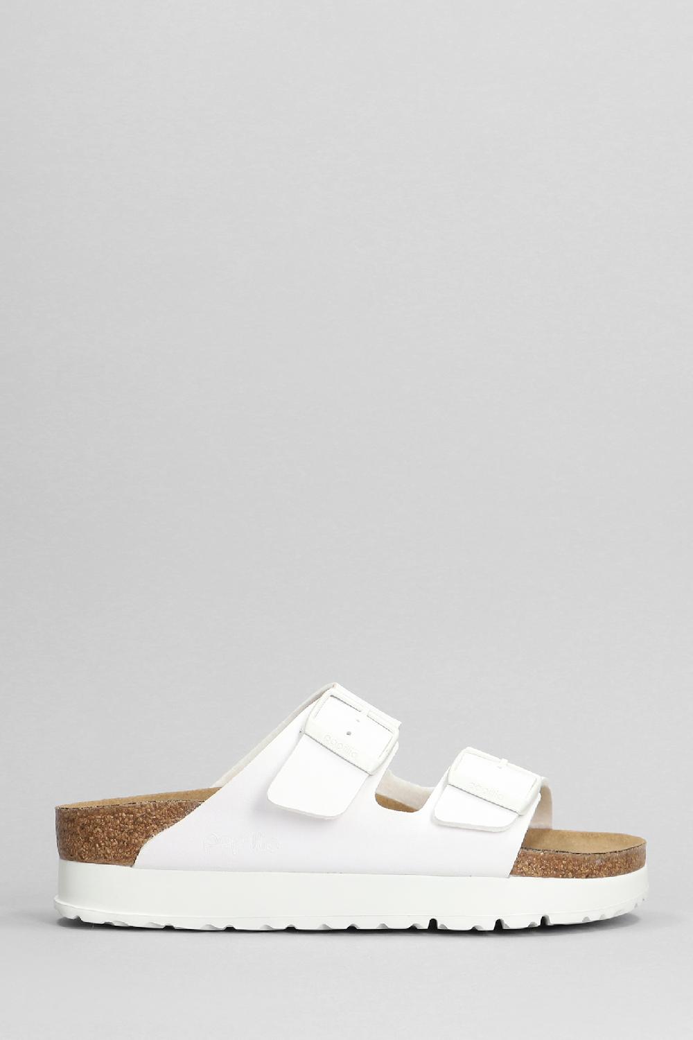 Deliberti Birkenstock Sandali flats arizona platform in pelle bianca cod. 401592 - Deliberti The Luxury Shopping