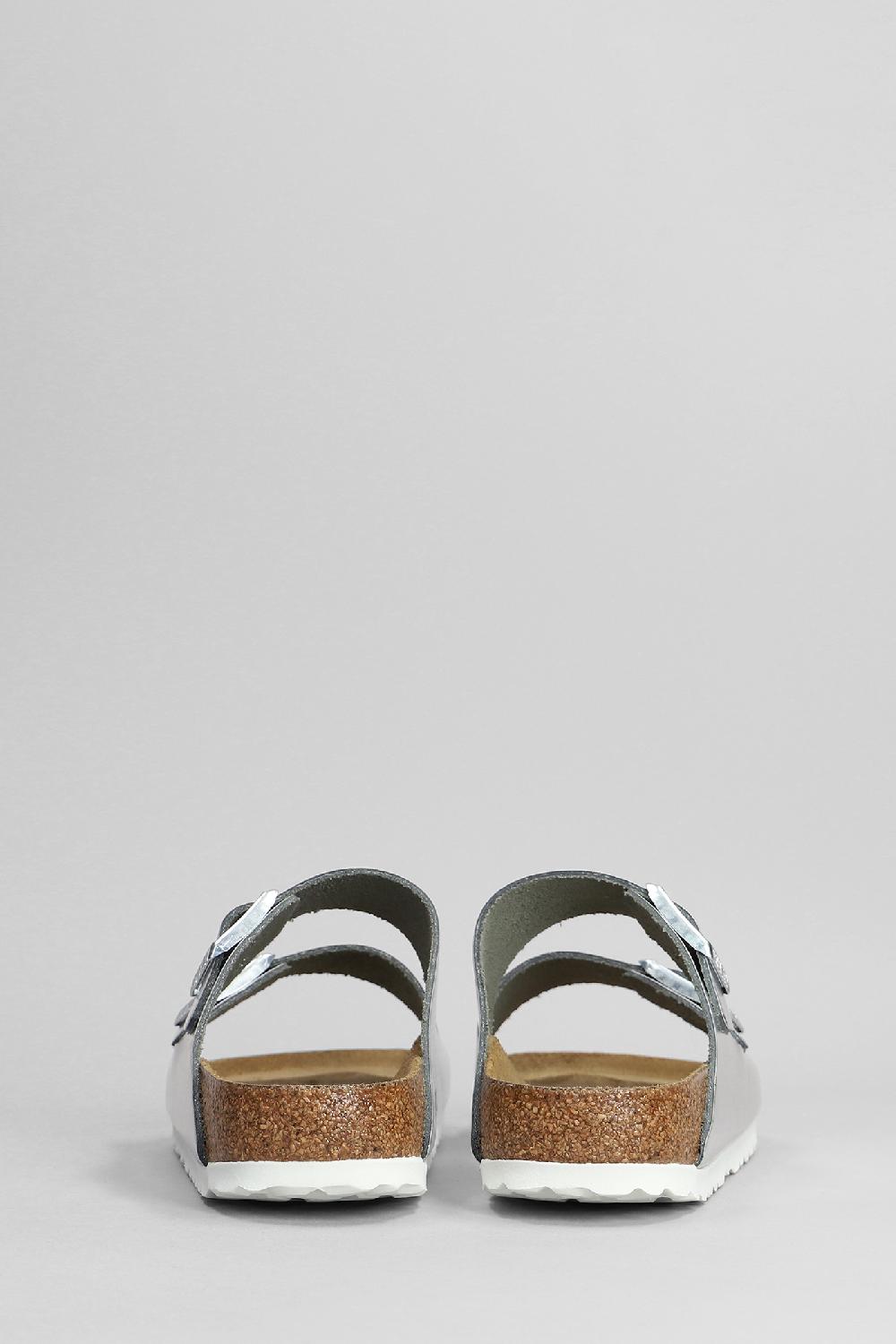 Deliberti Birkenstock Sandali Flats Arizona Sfb In Pelle Argento Cod. 351217 - Deliberti The Luxury Shopping