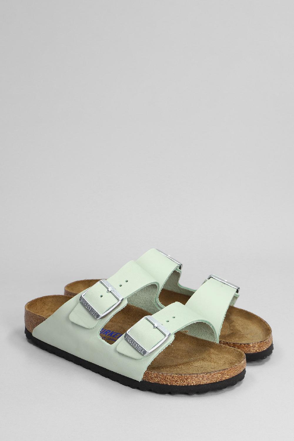 Deliberti Birkenstock Sandali Flats Arizona Sfb In Pelle Verde Cod. 376276 - Deliberti The Luxury Shopping