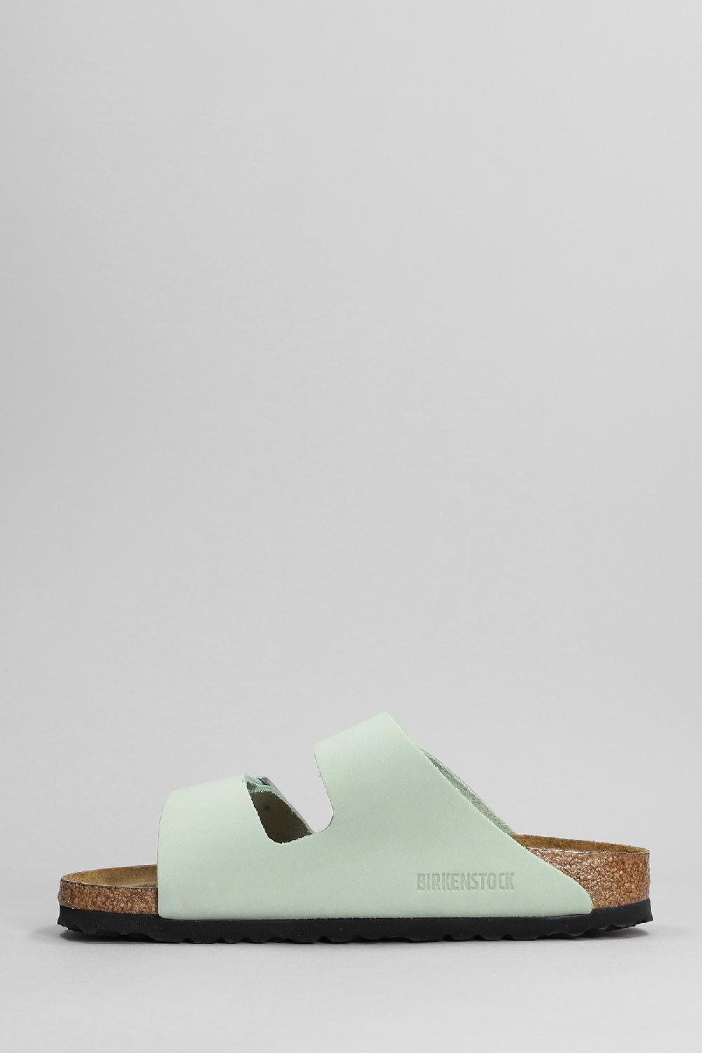 Deliberti Birkenstock Sandali Flats Arizona Sfb In Pelle Verde Cod. 376276 - Deliberti The Luxury Shopping