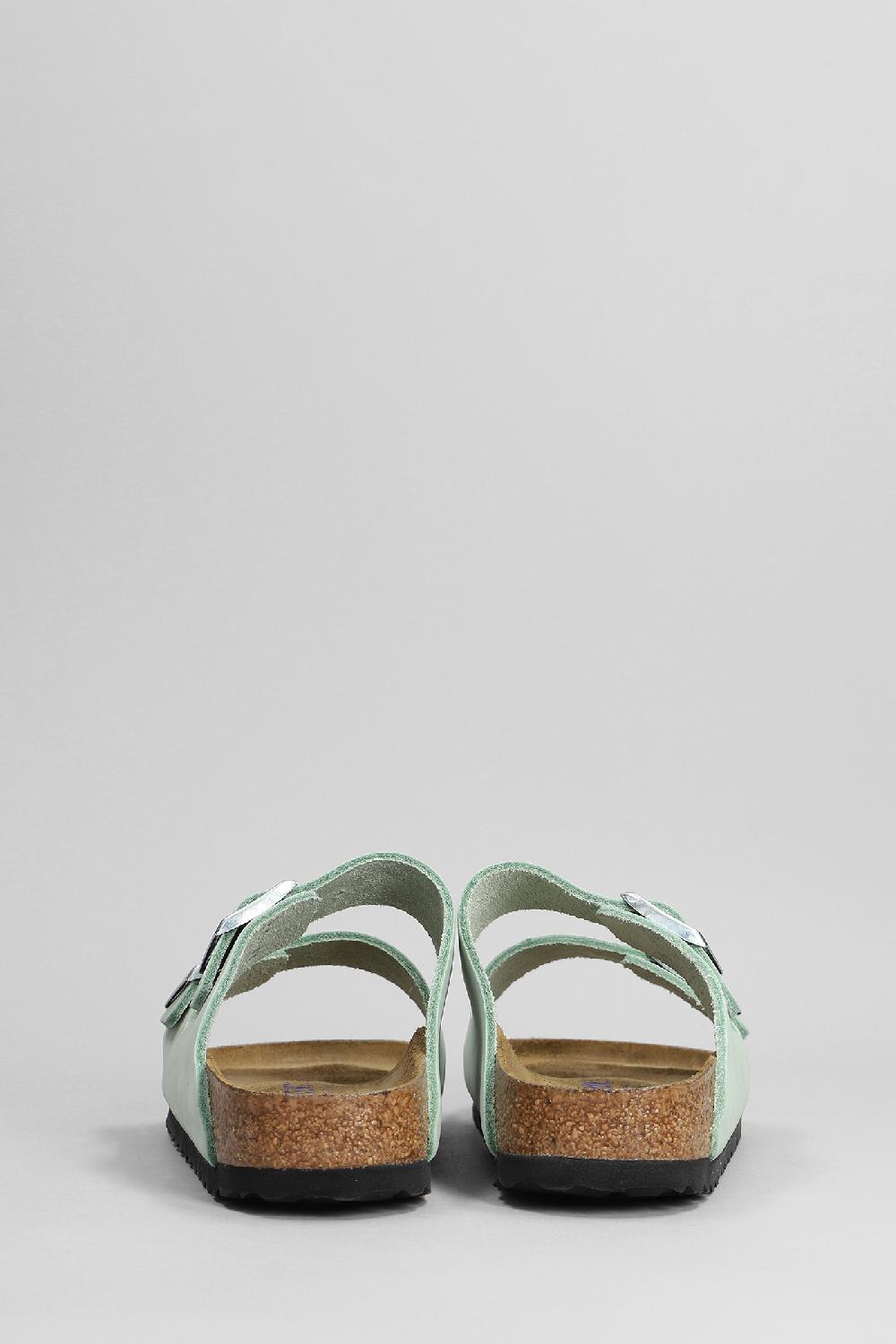 Deliberti Birkenstock Sandali Flats Arizona Sfb In Pelle Verde Cod. 376276 - Deliberti The Luxury Shopping