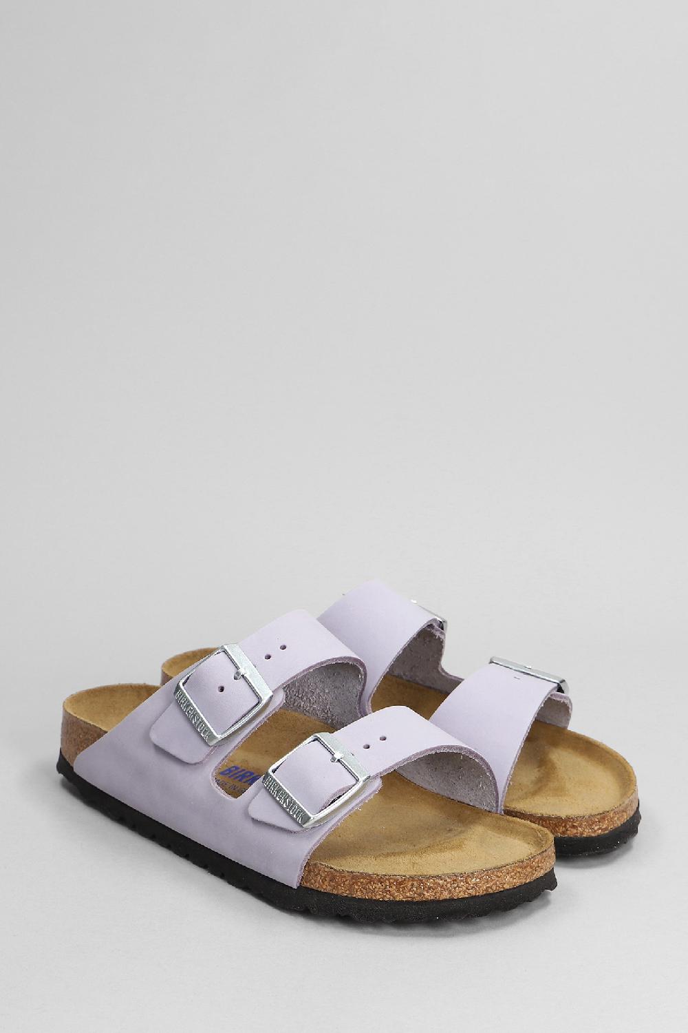 Deliberti Birkenstock Sandali Flats Arizona Sfb In Pelle Viola Cod. 376345 - Deliberti The Luxury Shopping