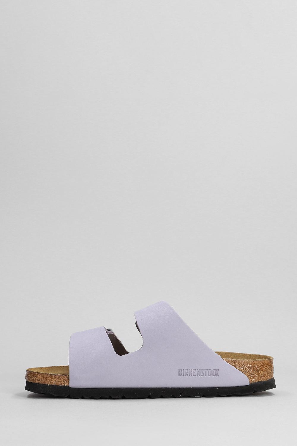 Deliberti Birkenstock Sandali Flats Arizona Sfb In Pelle Viola Cod. 376345 - Deliberti The Luxury Shopping