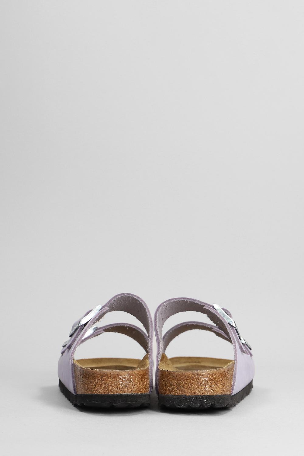 Deliberti Birkenstock Sandali Flats Arizona Sfb In Pelle Viola Cod. 376345 - Deliberti The Luxury Shopping