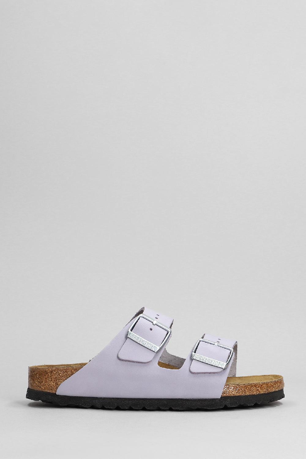 Deliberti Birkenstock Sandali flats arizona sfb in pelle viola cod. 376345 - Deliberti The Luxury Shopping