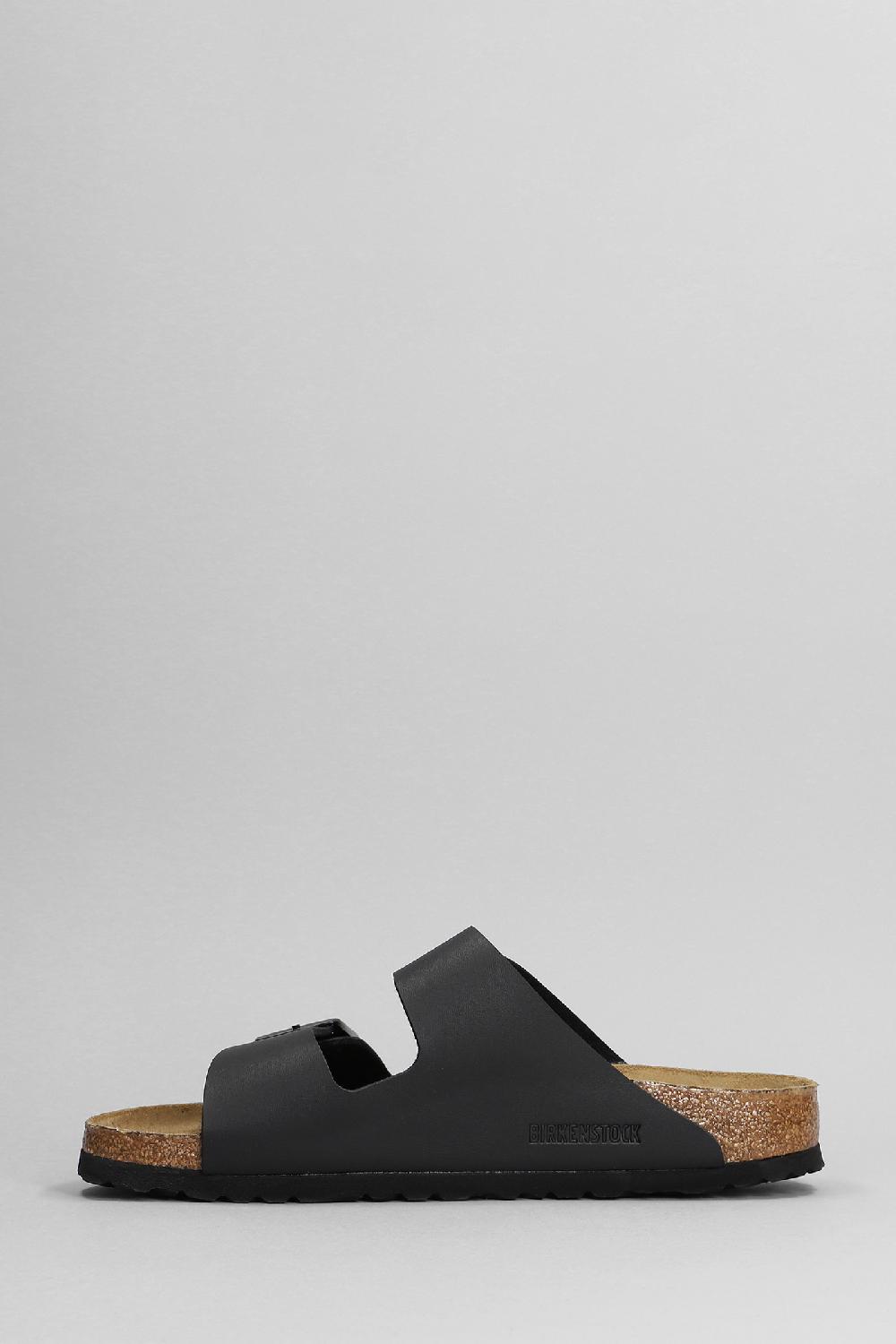Deliberti Birkenstock Sandali Flats Arizona Sfb In Similpelle Nera Cod. 399287 - Deliberti The Luxury Shopping